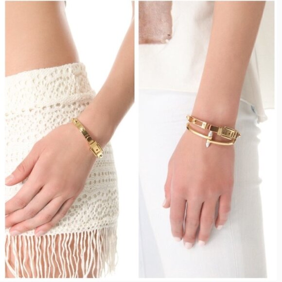 NEW NWT RARE Michael Kors Astor Gold-Tone Buckle Bangle - Picture 3 of 5